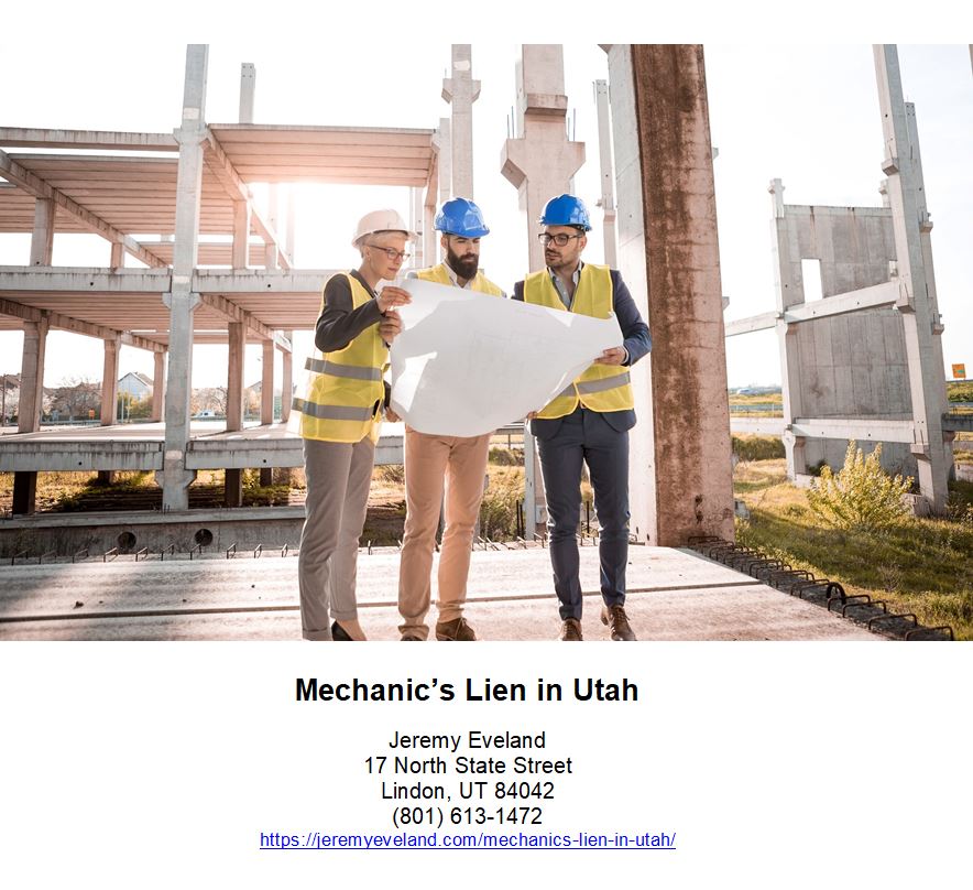 Mechanic's Lien in Utah, Mechanics Lien, Utah Mechanic Lien, Utah Lien, Construction Lien, Jeremy Eveland, Utah Attorney Jeremy Eveland, lien, notice, construction, owner, person, project, preconstruction, subsection, property, claimant, section, contractor, service, contract, days, chapter, payment, work, claim, residence, fund, subcontractor, filing, division, completion, mechanics, services, county, liens, amount, title, court, number, action, agent, address, act, party, state, name, preliminary notice, preconstruction service, original contractor, construction lien, lien claimant, construction project, preconstruction lien, construction work, original contract, project property, utah document, real property, owner-occupied residence, alternate security, qualified beneficiary, mechanics lien, designated agent, utah construction trades, qualified services, lien claim, construction service, final completion, county lien filing, construction loan, building permit, tax parcel identification, county recorder, adequate assurance, private project, utah mechanics, utah, claimant, mechanics lien, contractor, liens, preliminary notice, preconstruction, payment, construction lien, property owner, foreclosure, bond, suppliers, tax, debtor, certificate of occupancy, lawsuit, faq, description, payment bond, mortgage, repossession, lender, foreclose, lienholder, mechanic's lien, construction liens, lienee, ucc-1, suit, lien release, lien avoidance, mortgage, senior liens, notice of pendency, creditors, mortgage agreements, tax lien