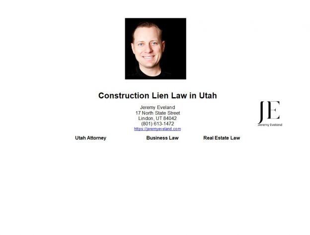 Jeremy Eveland Construction Law Attorney