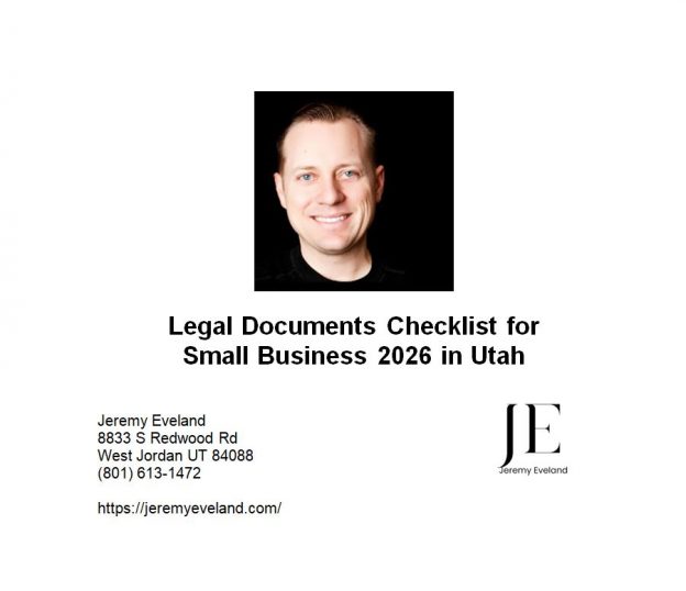 Legal Documents Checklist for Small Business 2026 in Utah