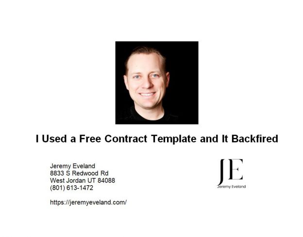 I Used a Free Contract Template and It Backfired