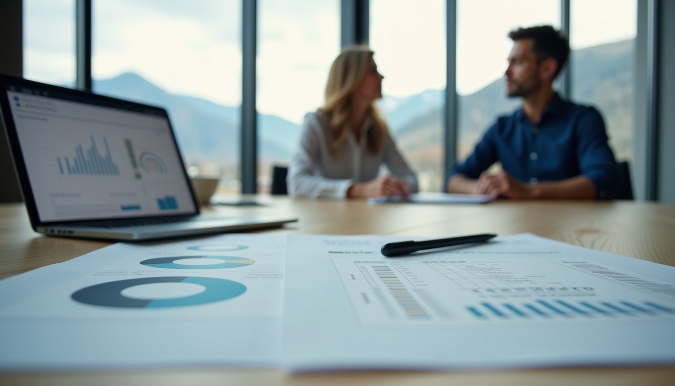 Earnings claims in advertising in Utah reviewed by a business attorney with a marketing campaign and financial data on the table