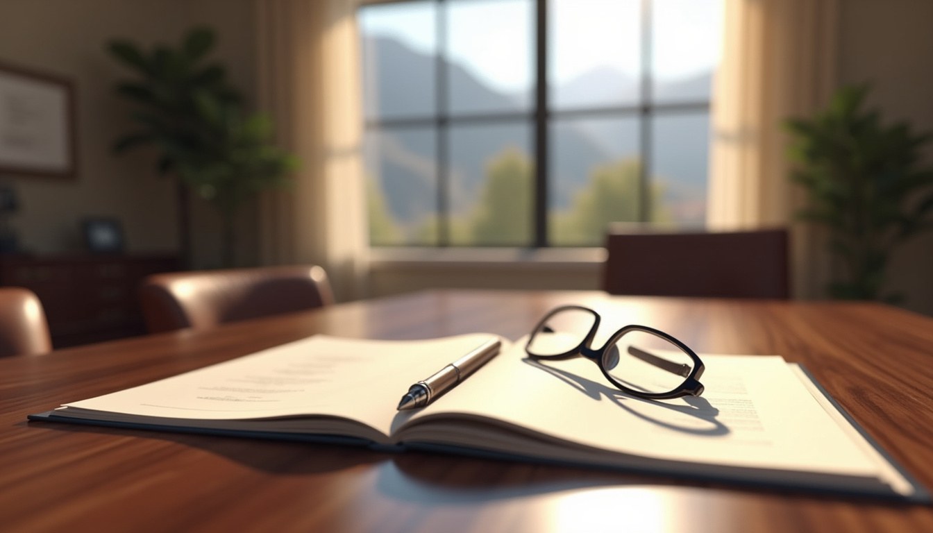 Utah lawyer for probate reviewing an estate file in a Salt Lake City law office